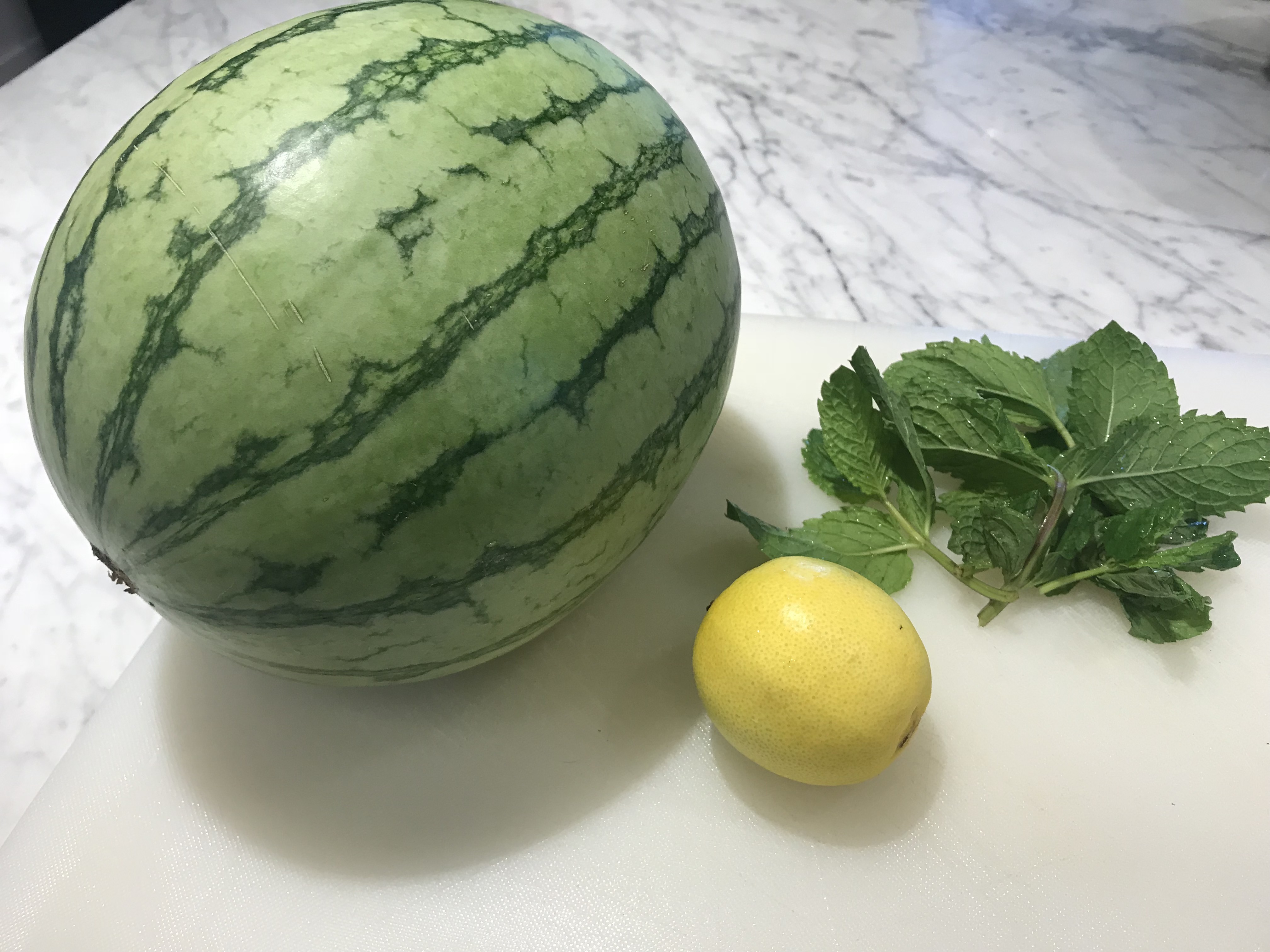 Ingredients for Watermelon Mint Lemon Salad by Elysabeth Alfano Awesome Vegans