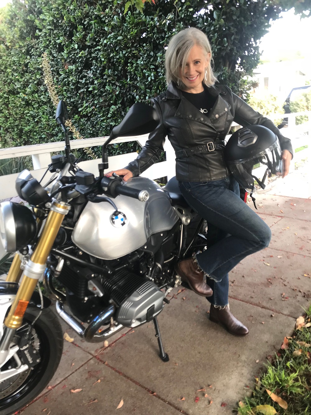 Elysabeth Alfano with the Vegan's Choice Motorcycle Club