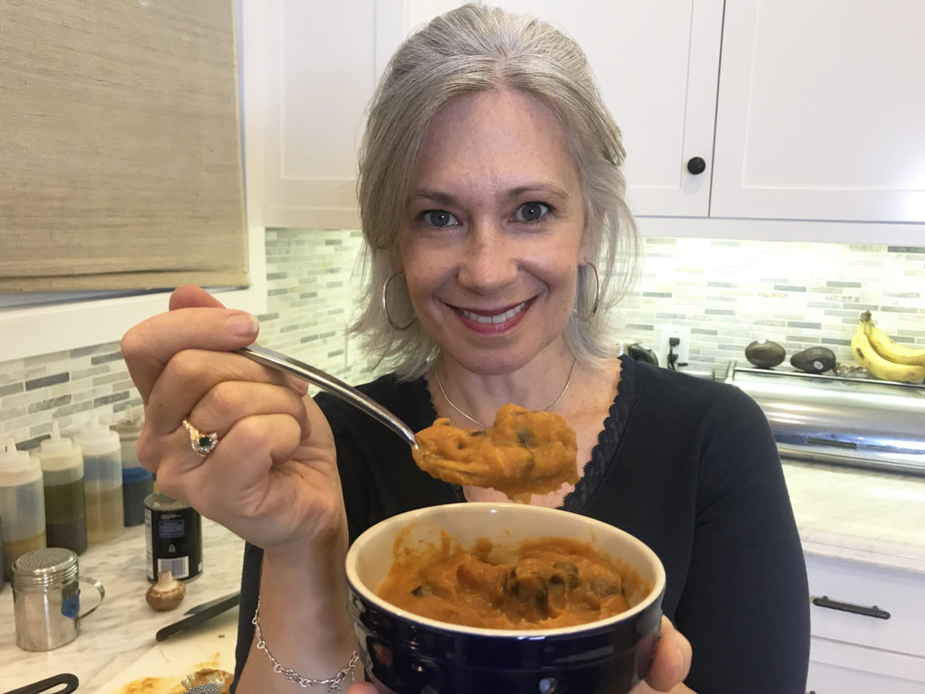 A Savory Pumpkin Mushroom Soup for anytime of the year!