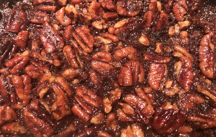 A delicious ooey, gooey vegan pecan pie for Thanksgiving!