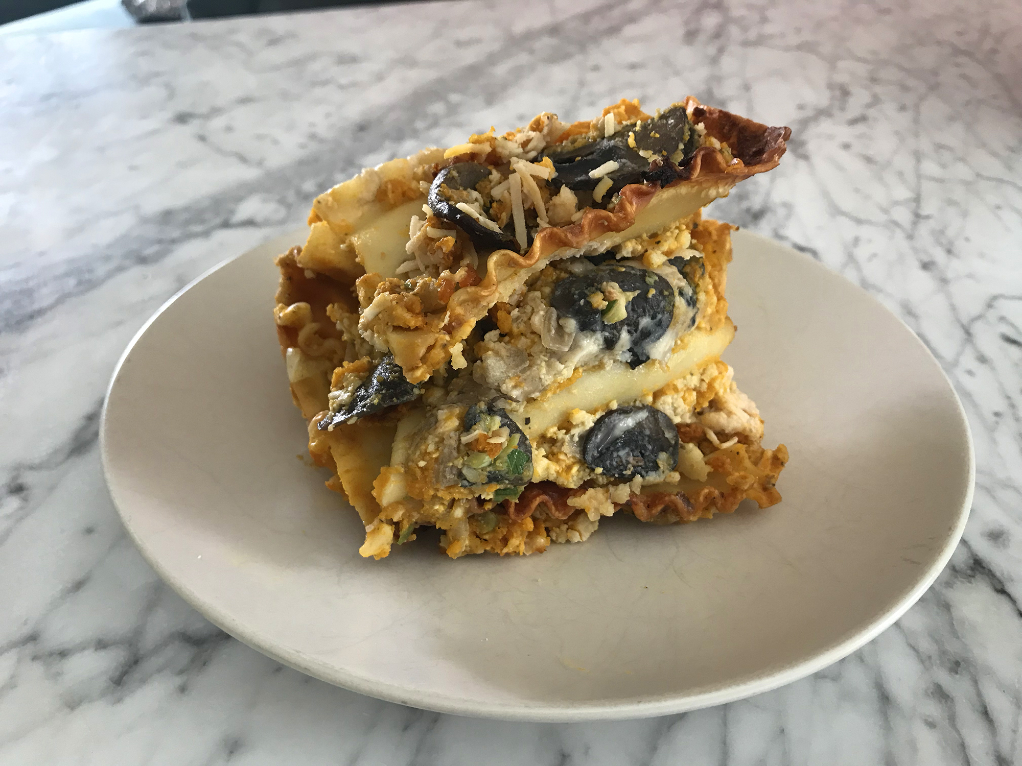 Pumpkin Mushroom Pine Nut Lasagna with a Taste to Die For